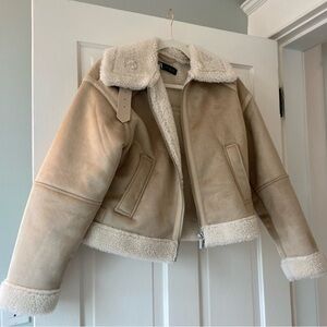 Zara faux suede/shearling style jacket. Size small.